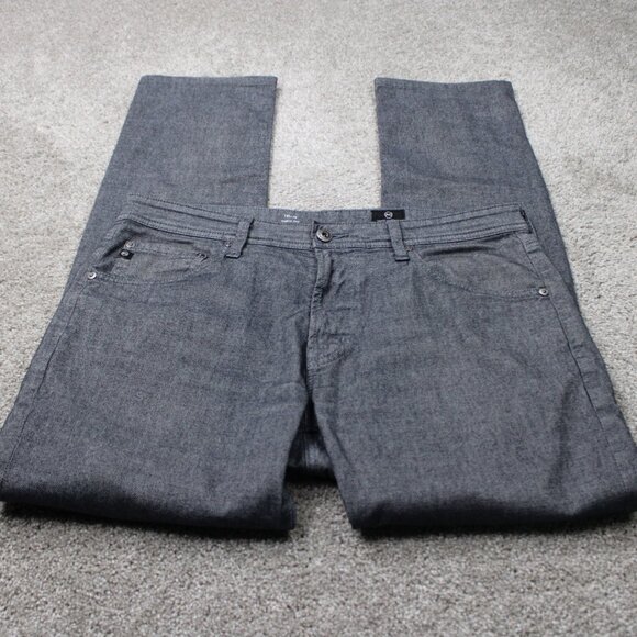 AG Adriano Goldschmied Jeans Mens 34x32 Black Tellis Modern Slim Straight Denim - Picture 2 of 15